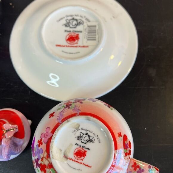 Red hat society Paul Cardew teapot,teacup and saucer set nwt - Picture 6 of 15